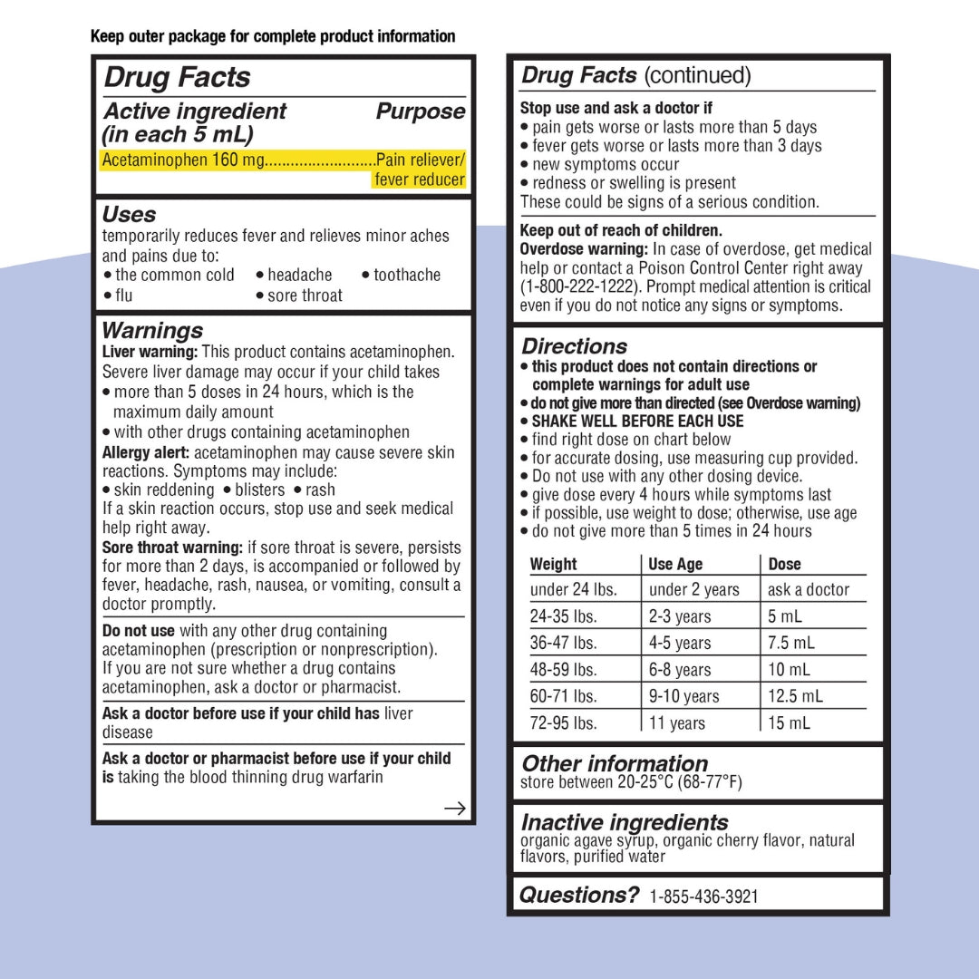 Kids' Pain & Fever Oral Suspension 4oz Cherry Flavor – Genexa®