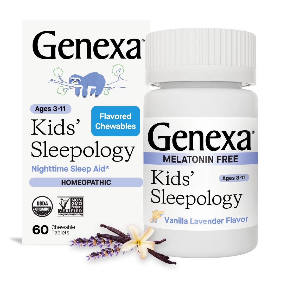 Genexa Kids' Sleepology product packaging on a white background